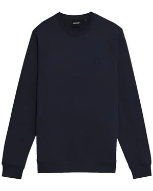 Lyle & Scott Hoodies & Sweatvesten ,Blauw ,Katoen Superfine Katoenen Sweater Met Ronde Hals