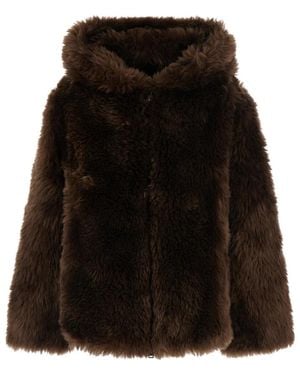 P.A.R.O.S.H. Jassen ,Bruin ,Faux Fur & Shearling Jassen - Zwart