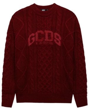 Gcds Round-Neck Knitwear - Rojo