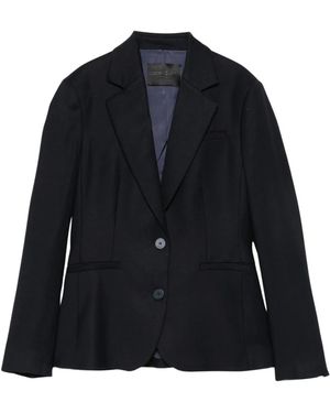Dondup Slim-Fit Single-Breasted Flannel Blazer - Zwart