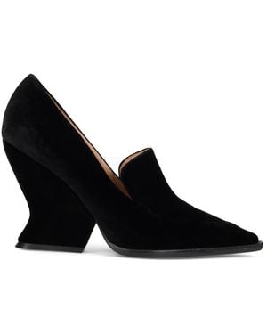 Alberta Ferretti Schoenen ,Zwart ,Polyester Elegante Fluwelen Pumps Met Hak