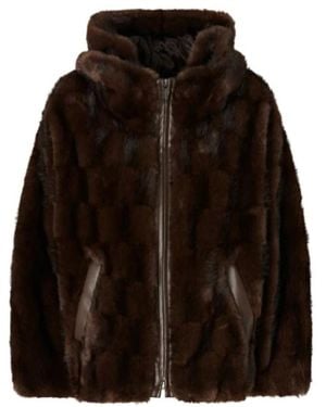 Pinko Faux Fur &Amp; Shearling Jassen - Bruin