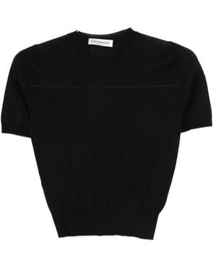GOES BOTANICAL Gestreifter Kurzarmpullover - Schwarz