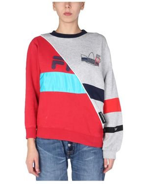 1/OFF Hoodies & Sweatvesten ,Veelkleurig ,Remade Wrangle Crew Neck - Rood