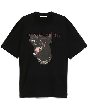 ih nom uh nit Schwarzes baumwoll-logo-print-t-shirt