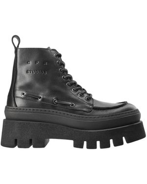 COPENHAGEN Lace-Up Boots - Black