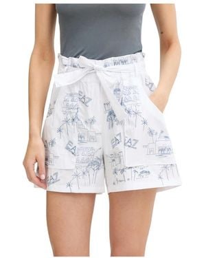 EA7 Korte Broeken ,Wit ,Katoen Train Costa Shorts