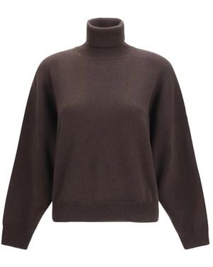 Brunello Cucinelli Truien & Vesten ,Bruin ,Kasjmier Cashmere Coltrui - Grijs