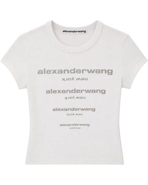 Alexander Wang Crystal Logo T-Shirt - Wit