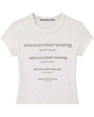 Alexander Wang Crystal Logo T-Shirt - Wit
