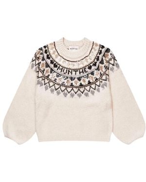 Munthe Truien & Vesten ,Wol Vaffie Knit - Naturel
