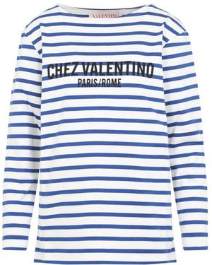 Valentino Garavani Long Sleeve T-Shirts - Blue