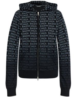 Balenciaga Cardigan Met Capuchon - Blauw