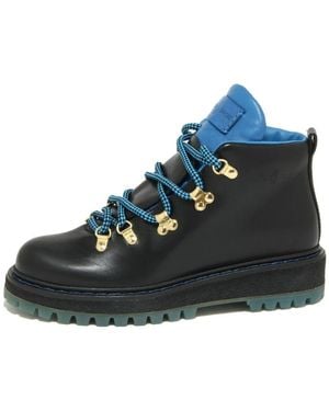 Car Shoe Lace-Up Boots - Bleu