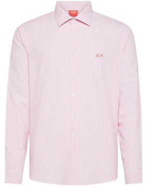 Sun 68 Gestreiftes Baumwollhemd - Pink