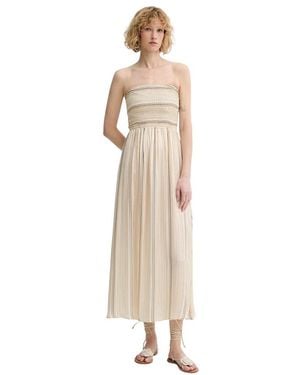 Sessun Gestreepte Maxi Jurk - Naturel