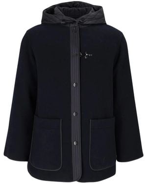 Fay Gesteppte Kapuzenjacke - Blau