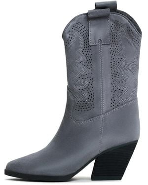 CESARE GASPARI Suede cowboy boots elena - grey - Grau