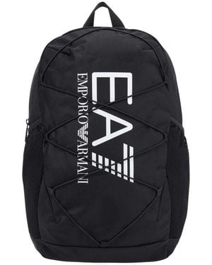 EA7 Rucksack Aus Beschichtetem Gewebe - Schwarz