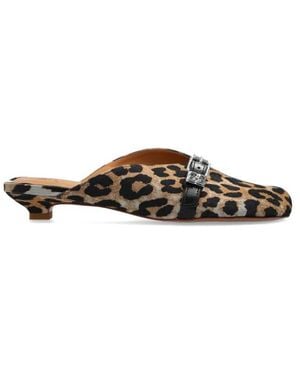 Ganni Heeled Mules - Brown