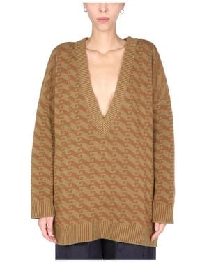 Jejia V-Neck Knitwear - Marrón