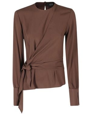 FEDERICA TOSI Blouse Met Één Schouder - Bruin