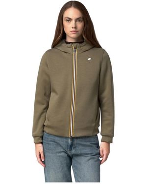 K-Way Hoodies & Sweatvesten ,Groen ,Polyester Deva Gilet Met Omkeerbare Zijde - Bruin