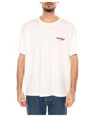 Wrangler Tops ,Wit ,Katoen Vintage Tee