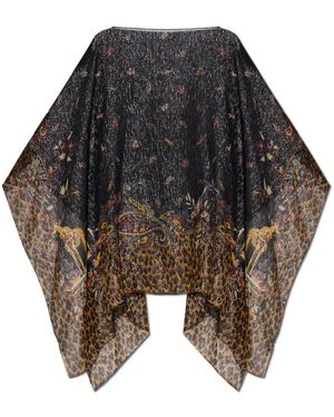 Etro Zijden Poncho - Grijs