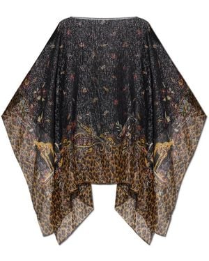 Etro Zijden Poncho - Grijs