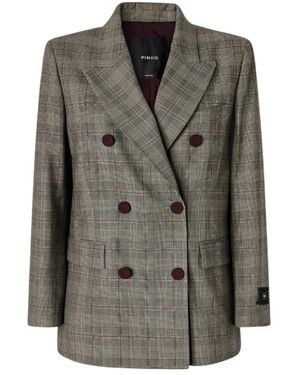 Pinko Jassen ,Wol Principe Di Galles Double-Breasted Blazer - Groen