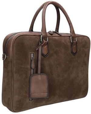 Stefano Lauran Sr177 Laptoptas Van Suède - Bruin
