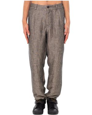 Transit Broeken ,Grijs ,Linnen Two-Tone Fil-À-Fil Linnen Broek