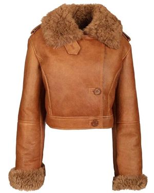 Chloé Cropped Boxy Jas - Bruin