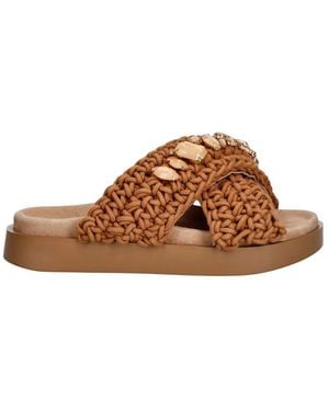 Inuikii Schoenen ,Bruin ,Leer Woven Stones