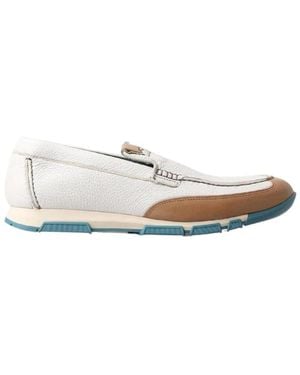 Dolce & Gabbana Schoenen ,Wit ,Leer Leren Loafers Slip On