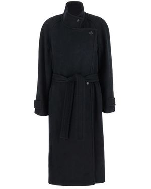 Low Classic Belted Coats - Zwart