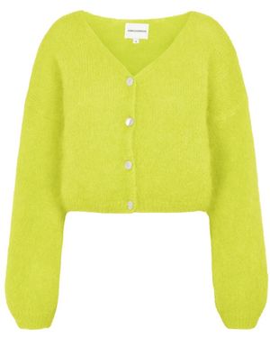 American Dreams Cornelia Cropped Cardigan - Geel