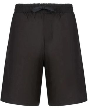 DISCLAIMER Casual Elastische Taille Stoffshorts - Schwarz