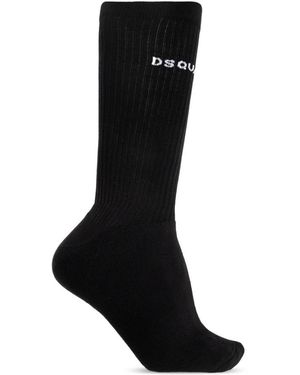 DSquared² Ondergoed ,Zwart ,Katoen Katoenen Sokken Met Logo