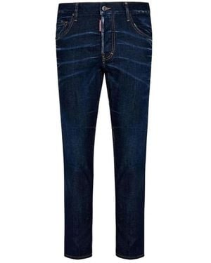 DSquared² Jeans ,Blauw ,Denim Dark Clean Wash Skater Jeans