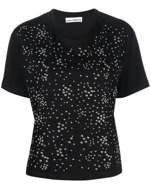 Rabanne T-Shirt Mit Nietenbesatz - Schwarz