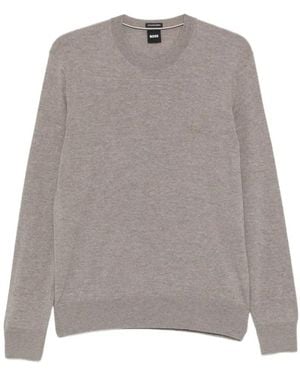 BOSS Leno Pullover Mit Rundhalsausschnitt - Grau