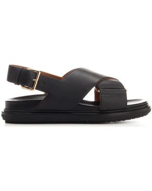 Marni Flat Sandals - Nero
