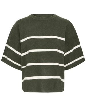 Ichi Grüner Mandelmilch Strickpullover