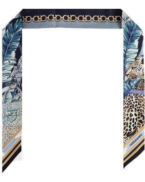 Ferragamo Seidenschal Twilly - Blau