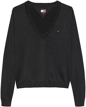 Tommy Hilfiger V-Neck Knitwear - Black