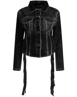 Balenciaga Zwarte Denimjas Met Veterdetail Op De Rug