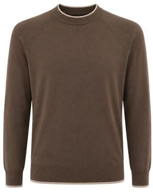 Eleventy Truien & Vesten ,Bruin ,Trui Met Ronde Hals