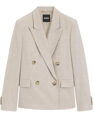 BOSS Double-Breasted Blazer - Naturel